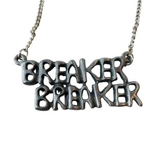 Vintage Silvertone Chain Link BREAKER BREAKER Trucker Necklace CB Radio Talk